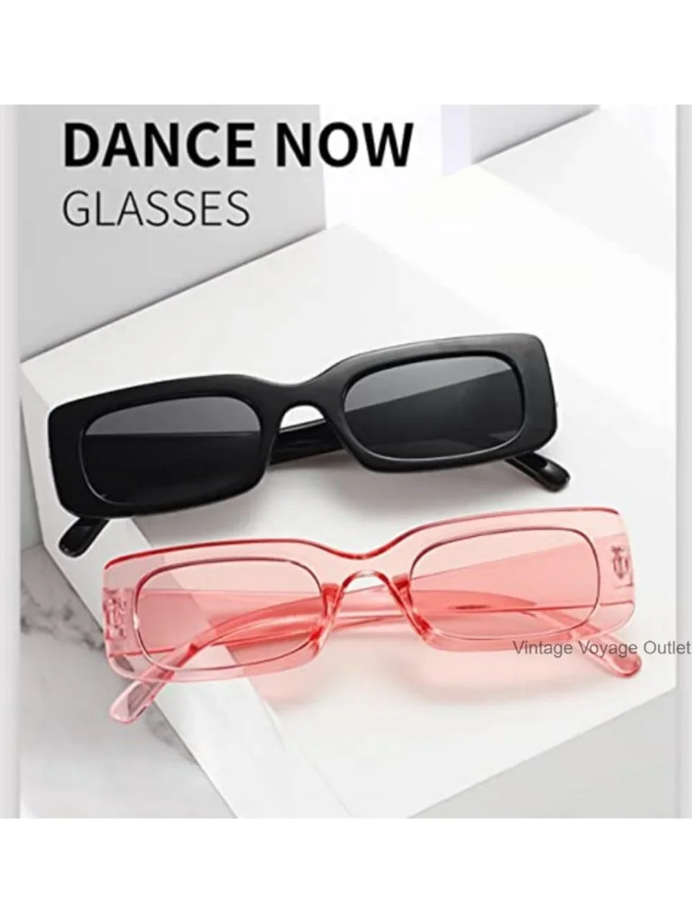 Retro Rectangle Sunglasses Y2K 90s UV400 Protection